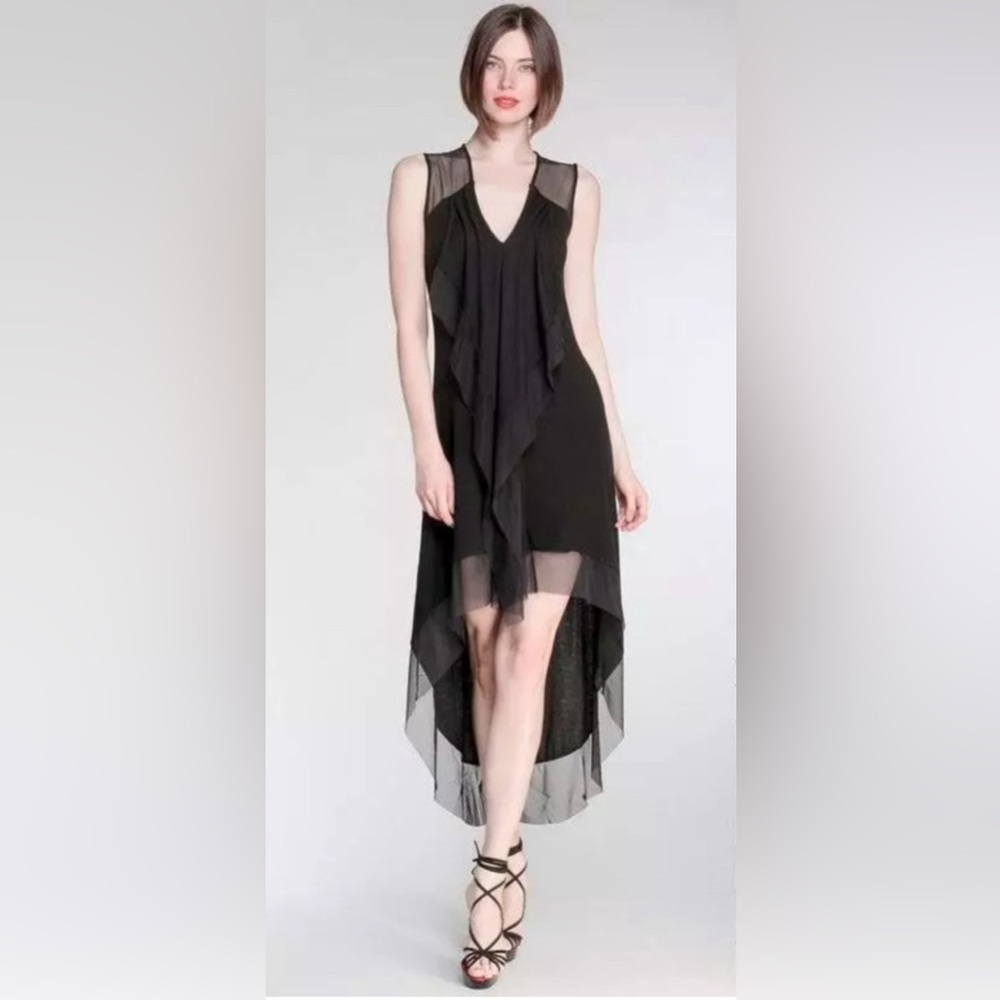 BCBGMaxAzria Black Halter High-Low Cocktail Dress